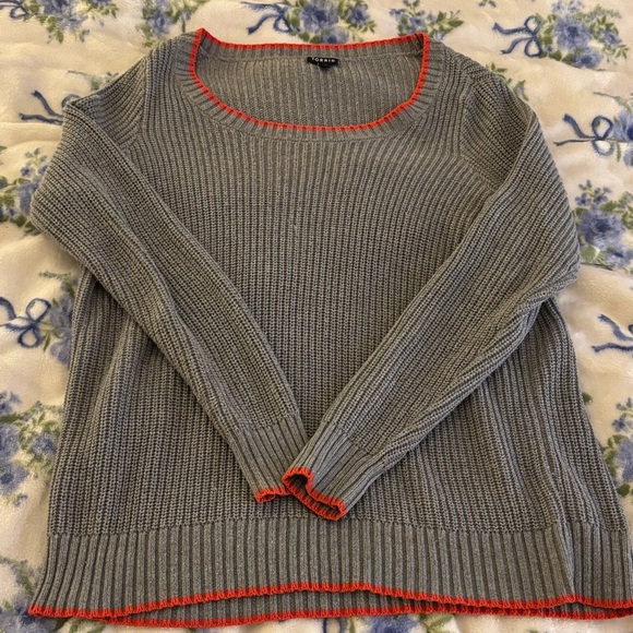 torrid Sweaters - Torrid Gray Sweater with Orange Accents
